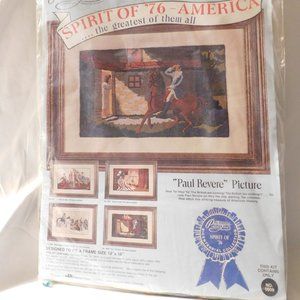 Paragon Spirit of '76 America PAUL REVERE Crewel Stitchery Kit Vintage 1973